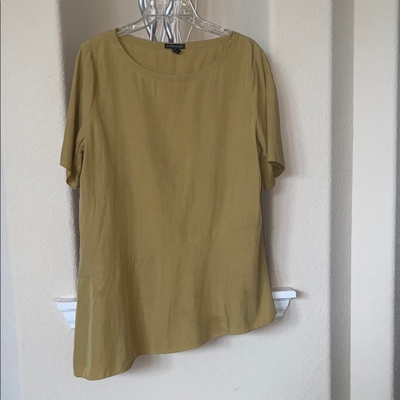 Eileen Fisher Women's Asymmetrical Olive Green Top Size M - Picture 4 of 11